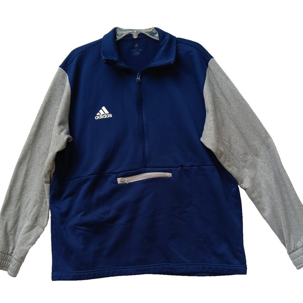 NWT Adidas Team Issue 1 /4 Zip Sweatshirt Size 2XL Navy / Grey